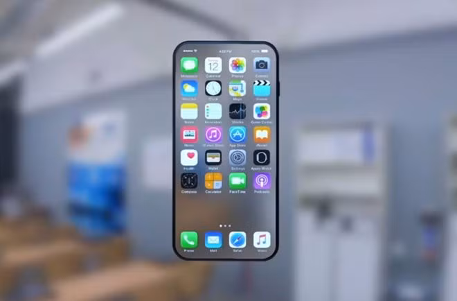 Ảnh dựng iPhone 8 với thiết kế không viền, loại bỏ nút Home cứng.