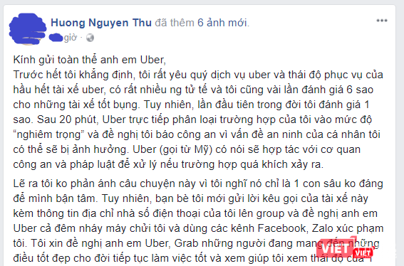 Đoạn chia sẻ của chị Hương nhanh chóng được lan truyền trên mạng xã hội.