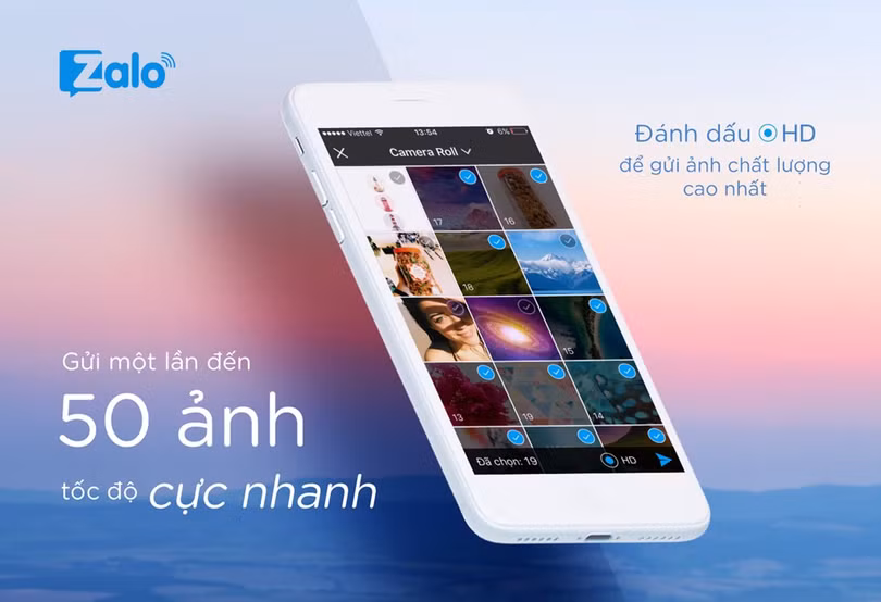 Cho phép gửi 50 ảnh cùng lúc:Chưa hết, gần đây nhất, Zalo đã cho phép người dùng có thể gửi cùng lúc 50 tấm ảnh chất lượng cao trong cửa sổ chat. Đây quả là một tin vui với những người có thói quen chia sẻ ảnh với bạn bè.
