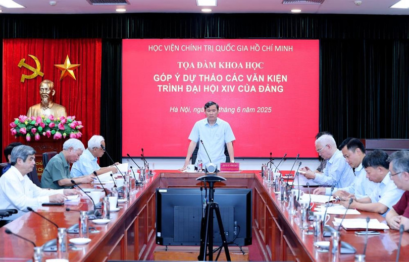 Học viện Chính trị quốc gia Hồ Chí Minh tổ chức toạ đàm khoa học Góp ý Dự thảo các văn kiện trình Đại hội XIV của Đảng, Ảnh: HCMA.