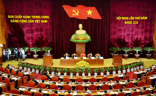 Một phiên họp của Ban chấp hànhTrung ương Đảngtại Hội nghị lần thứ năm, khóa XII. Ảnh:V.G.P