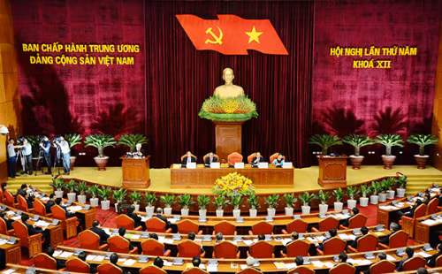 Một phiên họp của Ban chấp hànhTrung ương Đảngtại Hội nghị lần thứ năm, khóa XII. Ảnh:V.G.P