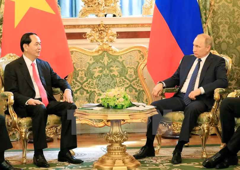 Chủ tịch nước Trần Đại Quang và Tổng thống Liên bang Nga Vladimir Putin - Ảnh:TTXVN