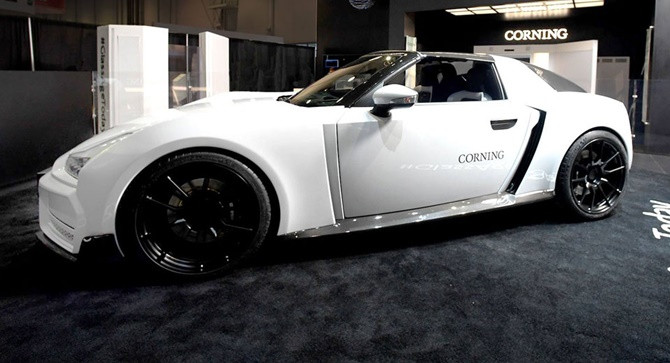 Bản concept xe hơi phủ đầy kính bảng điều khiển của Corning