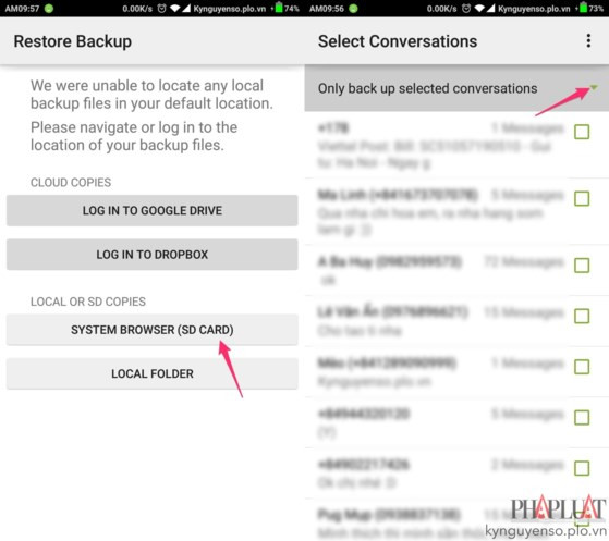 2 cách khôi phục tin nhắn đã xóa trên smartphone ảnh 6 2 cách khôi phục tin nhắn đã xóa trên smartphone ảnh 6