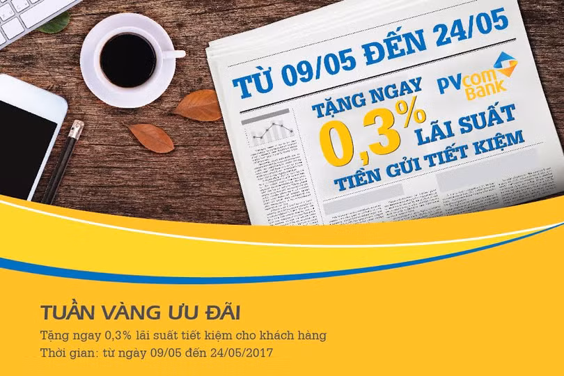 PVcomBank tặng 0,3% lãi suất tiết kiệm cho khách hàng