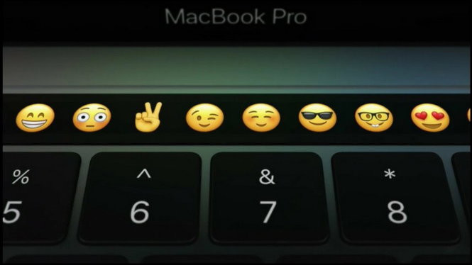 Biểu tượng cảm xúc hiển thị trên Touch Bar khi đang dùng Message để chèn nhanh vào nội dung - Ảnh: Business Insider Biểu tượng cảm xúc hiển thị trên Touch Bar khi đang dùng Message để chèn nhanh vào nội dung - Ảnh: Business Insider