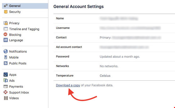 Mẹo sao lưu toàn bộ dữ liệu trên Facebook ảnh 1