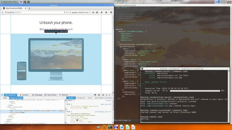 4. Maru OS:Dù vẫn còn hạn chế khi chỉ hoạt động trên điện thoại Nexus song các nhà phát triển nhận định đây là hệ điều hành có nhiều tiềm năng và tham vọng nhất hiện nay. Đặc biệt, khi cắm điện thoại đã cài sẵn Maru OS với màn hình HDMI, người dùng sẽ có ngay một chiếc máy tính để bàn gọn nhẹ, có thể mang đi bất cứ đâu. Ảnh:Maru OS.