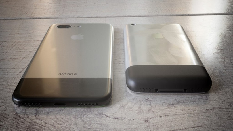 Hình ảnh trong concept mới có màu xám đen, giống hệt iPhone đời đầu. Mặt sau của máy được làm bằng kim loại. Điều này dẫn đến việc bám vân tay khi sử dụng