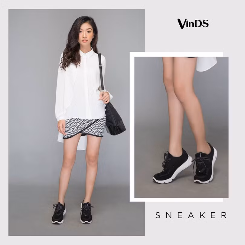 Đôi giày sneaker mang lại phong cách thật năng động cho tất cả mọi set đồ