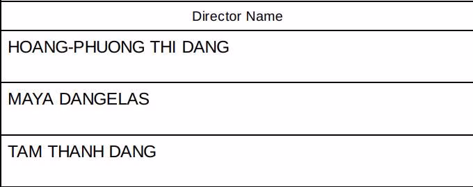 Cơ cấu ban giám đốc của U.S Dovehill Inc.