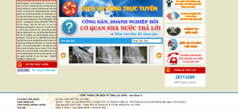 Ảnh chụp màn hình website Cổng thông tin Lai Châu