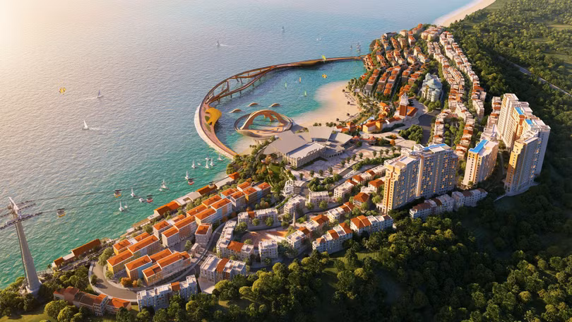 Tổ hợp “Thị trấn Địa Trung Hải” ở bờ Tây Nam Phú Quốc hút giới đầu tư bất chấp dịch bệnh. (Ảnh phối cảnh, mang tính minh họa)