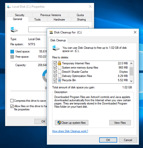 Dọn dẹp "tàn dư" của hệ điều hành bằng công cụWindows Disk Cleanup