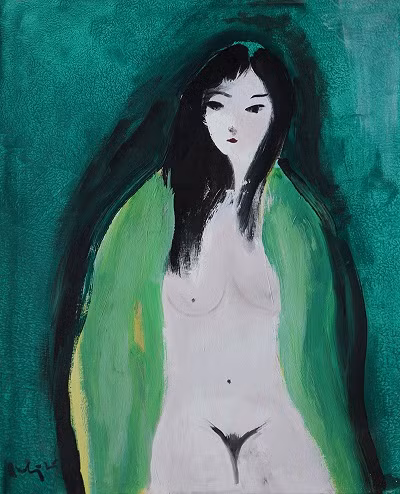 Nude xanh - Sơn dầu trên toan - 65x54cm. Nguồn ảnh: Tư liệu của G39 và nhà sưu tập