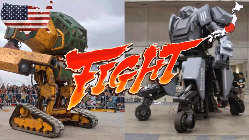 Cuộc quyết chiến giữa robot Mỹ (trái) và Nhật sẽ diễn ra vào tháng 8-2017 - Ảnh: Youtube