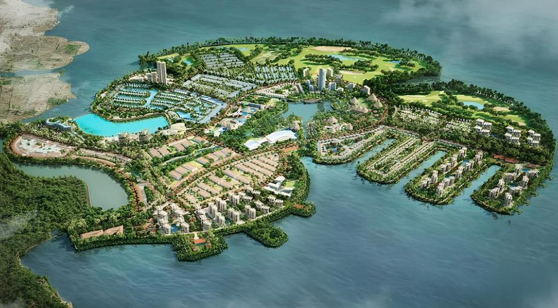 Dự án Khu du lịch Quốc tế Đồi Rồng là bất động sản tỷ USD của Tập đoàn Geleximco. Ảnh: Dragonocean.