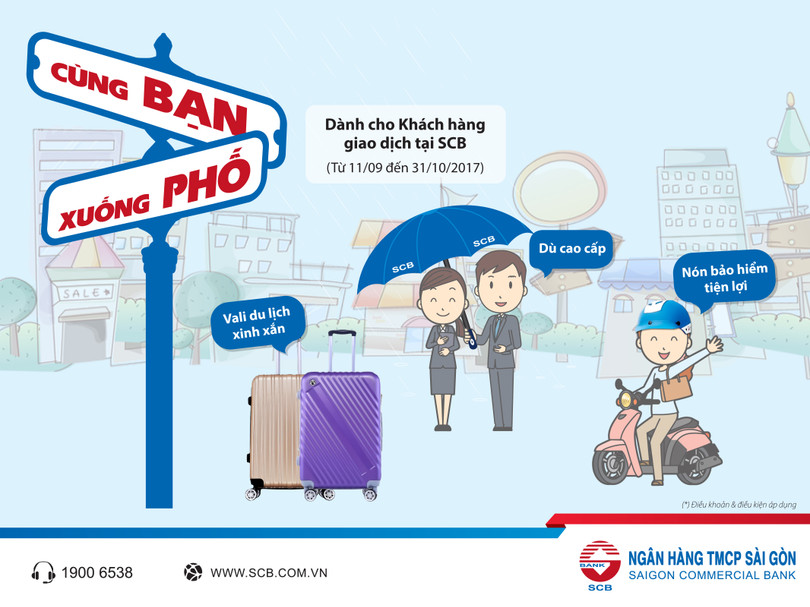 Chương trình “SCB cùng bạn xuống phố” sẽ diễn ra từ ngày 11/9-31/10/2017