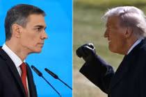 Thủ tướng Tây Ban Nha Pedro Sánchez (trái) công khai bày tỏ không sợ bị trả đũa sau khi ông Trump dọa cắt quan hệ thương mại. Ảnh: Creaders.