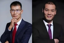 Hai anh em chủ nhân Mixue Trương Hồng Siêu (trái) và Trương Hồng Phủ. Ảnh: Thepaper.