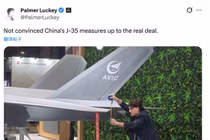 Palmer Luckey dùng thước cuộn đo và viết trên X bày tỏ không tin vào tính năng của tiêm kích tàng hình J-35 khiến Trung Quốc tức giận. Ảnh: Huanqiu.