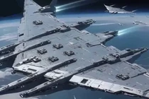 Tàu sân bay không gian 120 ngàn tấn Loan Điểu trong Dự án Nam Thiên Môn. Ảnh: Singtao.