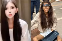 Umi khi ở Trung Quốc và hình ảnh tàn tạ gây sốc trên đường phố Phnom Penh. Ảnh: NetEase.