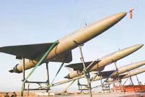 Máy bay không người lái cảm tử tầm xa Arash-2 của Iran có tầm bắn tới 2000 km. Ảnh: Huanqiu.