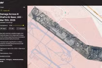 Ảnh của SoarAtlas về thiệt hại của căn cứ không quân Al Dhafra, UAE. Ảnh: QQnews.