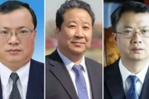 Ba lãnh đạo các tập đoàn công nghiệp quốc phòng bị bãi bỏ tư cách đại biểu Quốc hội: La Kỳ, Chu Tân Dân, Lưu Thương Lý (từ trái qua). Ảnh: Guancha.