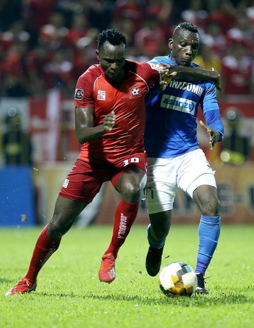 BHL Hải Phòng kỳ vọng tam giác tấn công Lynch - Mpande -A. Fagan sẽ “lấy công, bù thủ” nhưng rốt cuộc kế hoạch đã sớm bị phá sản (ảnh VPF)