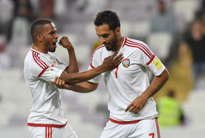 Lội ngược dòng giành thắng lợi 2-1, UAE đứng thứ nhì. Ảnh AFF.