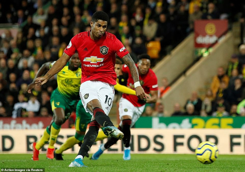 Rashford sút hỏng 2 /4 lần thực hiện đá 11m. Ảnh FA