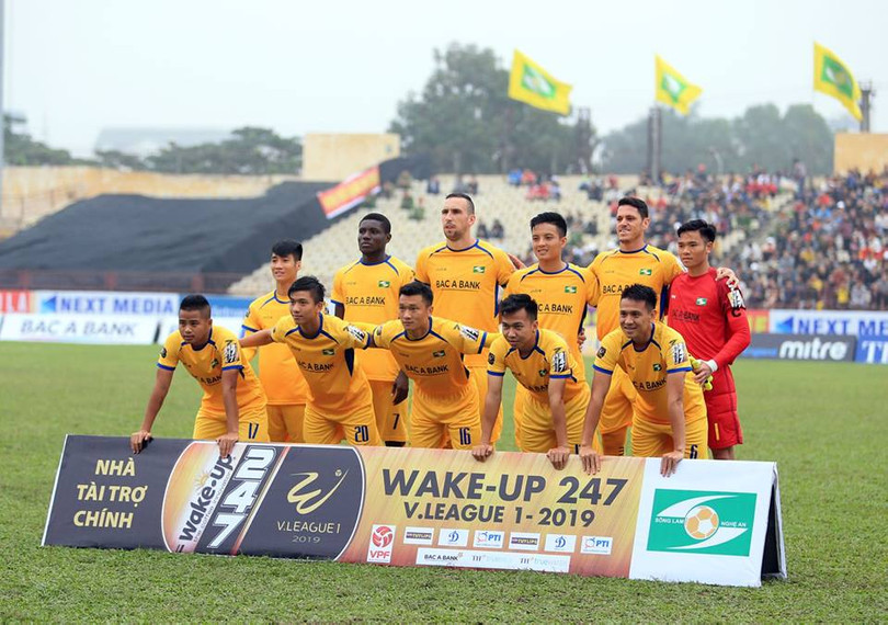 11 cầu thủ SLNA, (không tính ngoại binh) chủ yếu đá đội hình chính sẽ hết hạn hợp đồng cuối mùa giải. Ảnh SLNAFC.