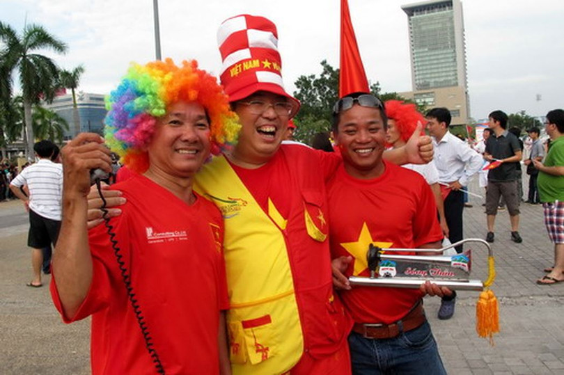 Anh Trần song Hải, PCT Hội CĐV Việt Nam thân thiện với các bạn Thái Lan (ảnh NV cung cấp)