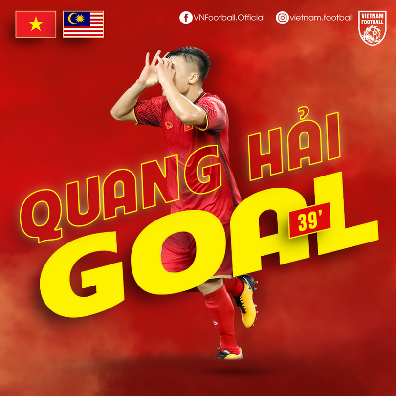 Vòng loại World Cup 2022: ĐT Việt Nam thắng, các đội trong khu vực đều thua đậm ảnh 1 Quang Hải đã có bàn thắng rất đẳng cấp. Ảnh VF