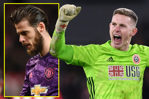 Dean Henderson, thủ môn trẻ 23 tuổi của Manchester United đang thi đấu cho Sheffield United đã đủ sức thay thế David de Gea. Ảnh CLB