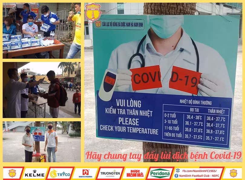 Tham dự họp cũng không lmaf cho CLB Nam Định quên đi nhiệm vụ chống dịch. Ảnh CLB