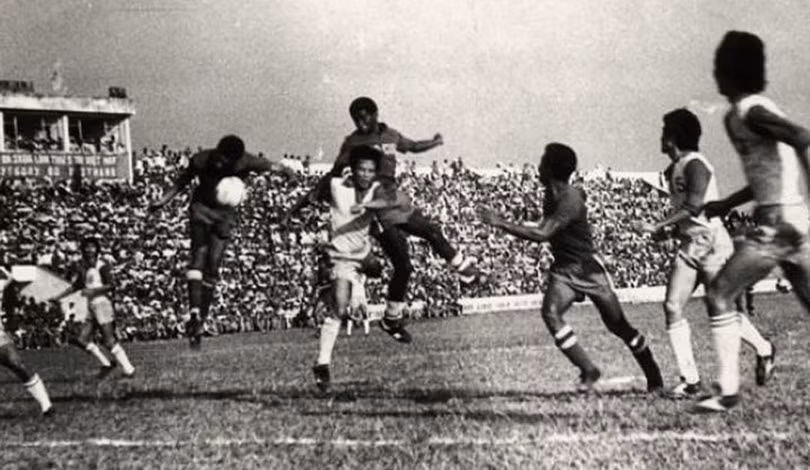 Bàn thắng của trung phong TCĐS Mai Đức Chung. Ảnh tư liệu Bàn thắng của trung phong TCĐS Mai Đức Chung. Ảnh tư liệu