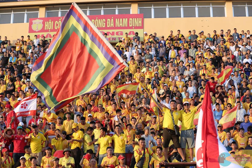 Sẽ có 20.000 khán giả đến sân Thiên Trường cỗ vũ đội nhà. Ảnh Hội CĐV Nam Định.