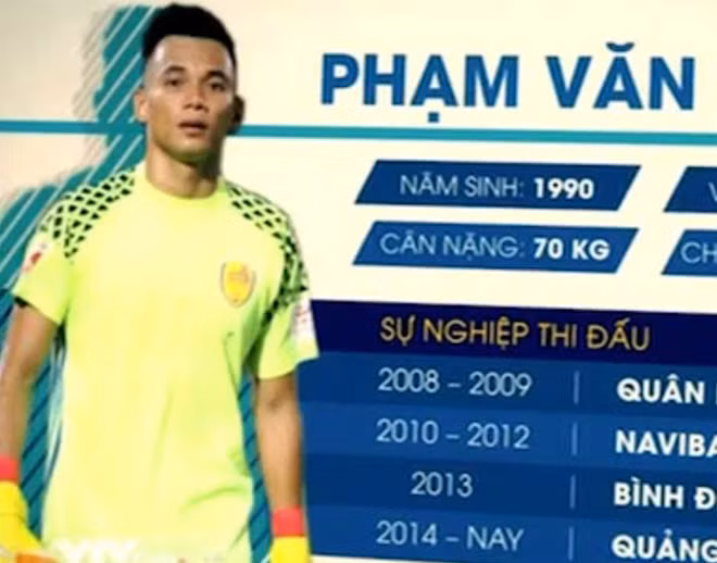 Thủ môn Văn Cường (Quảng Nam) đang có độ ổn định cao, tỷ lệ thành công cao, các pha bóng khó cao. Ảnh VTV Thủ môn Văn Cường (Quảng Nam) đang có độ ổn định cao, tỷ lệ thành công cao, các pha bóng khó cao. Ảnh VTV