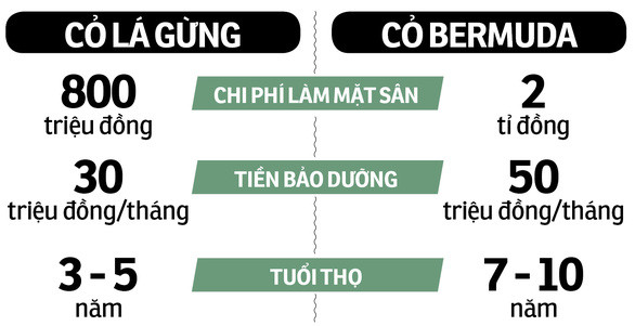 Mặc dù kinh phí bảo dưỡng sân không lớn nhưng do VPF du di, nên ngoài sân Vinh vẫn còn khá nhiều sân V.League đã "bỏ qua" khâu chăm sóc mặt cỏ. Ảnh VPF