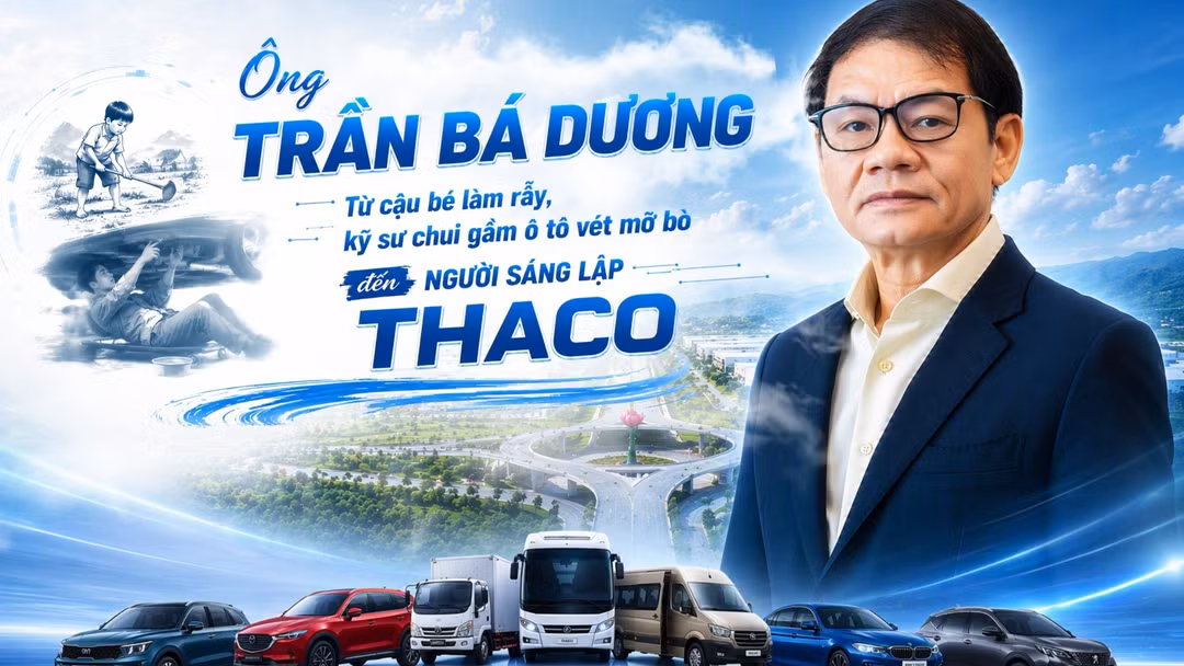 Ông Trần Bá Dương: Từ cậu bé làm rẫy, kỹ sư chui gầm ô tô vét mỡ bò đến người sáng lập THACO
