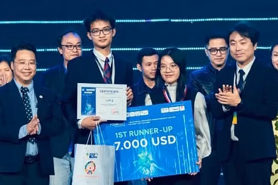 Volterra - Startup đến từ VinUni đoạt Giải Á quân Cuộc thi TECHFEST Việt Nam 2025. Ảnh Thanh Thảo.