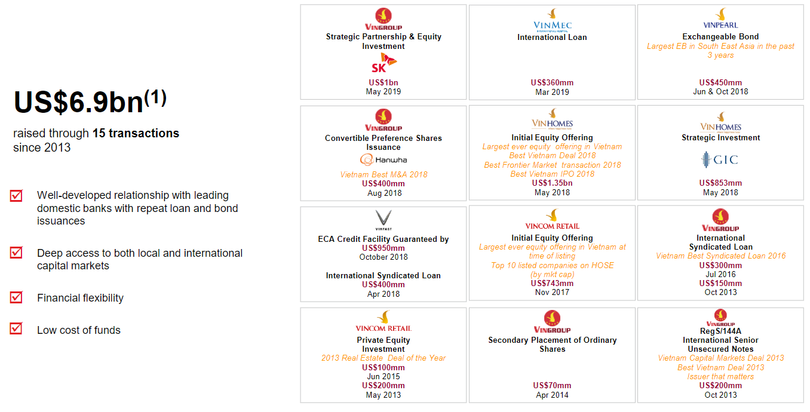 Thống kê những nhà đầu tư của Vingroup
