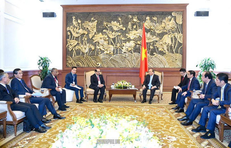 Thủ tướng tiếp các nhà đầu tư vào dự án Liên hợp Lọc hóa dầu Nghi Sơn (Nguồn: VPCP)