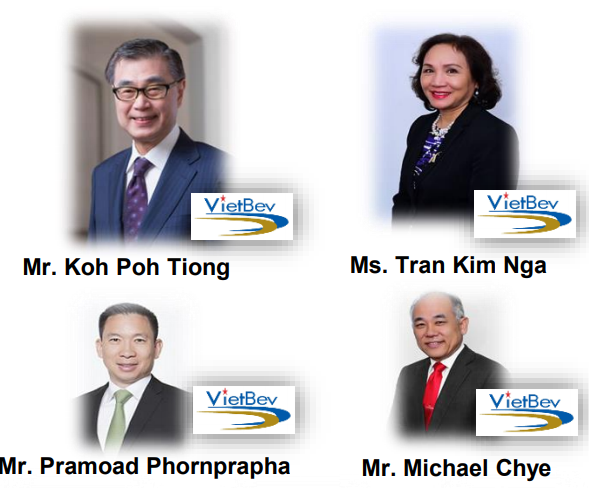 Một số thành viên của VietBev trong HĐQT Sabeco nhiệm kỳ 2018 - 2023 (Nguồn: ThaiBev)