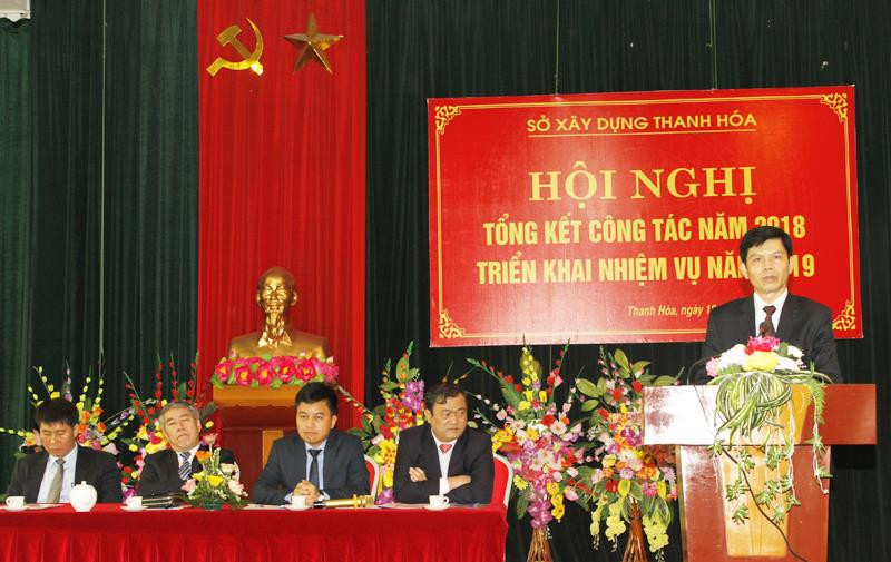 Ông Lê Anh Tuấn phát biểu tại một hội nghị của Sở xây dựng Thanh Hóa (Ảnh: sxdthanhhoa.gov.vn)