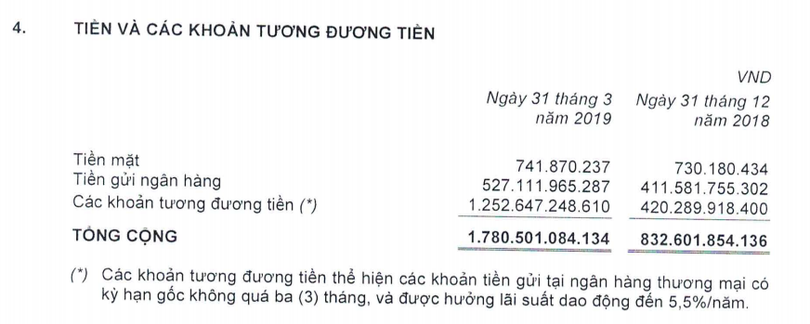VNG đang có hơn 1.252 tỷ đồng gửi ngân hàng (Nguồn: VNG)